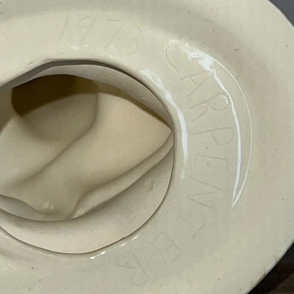 1973 Vintage Holland Mold Ceramic Signed Cherub on Dolphin Soap Dish Holder